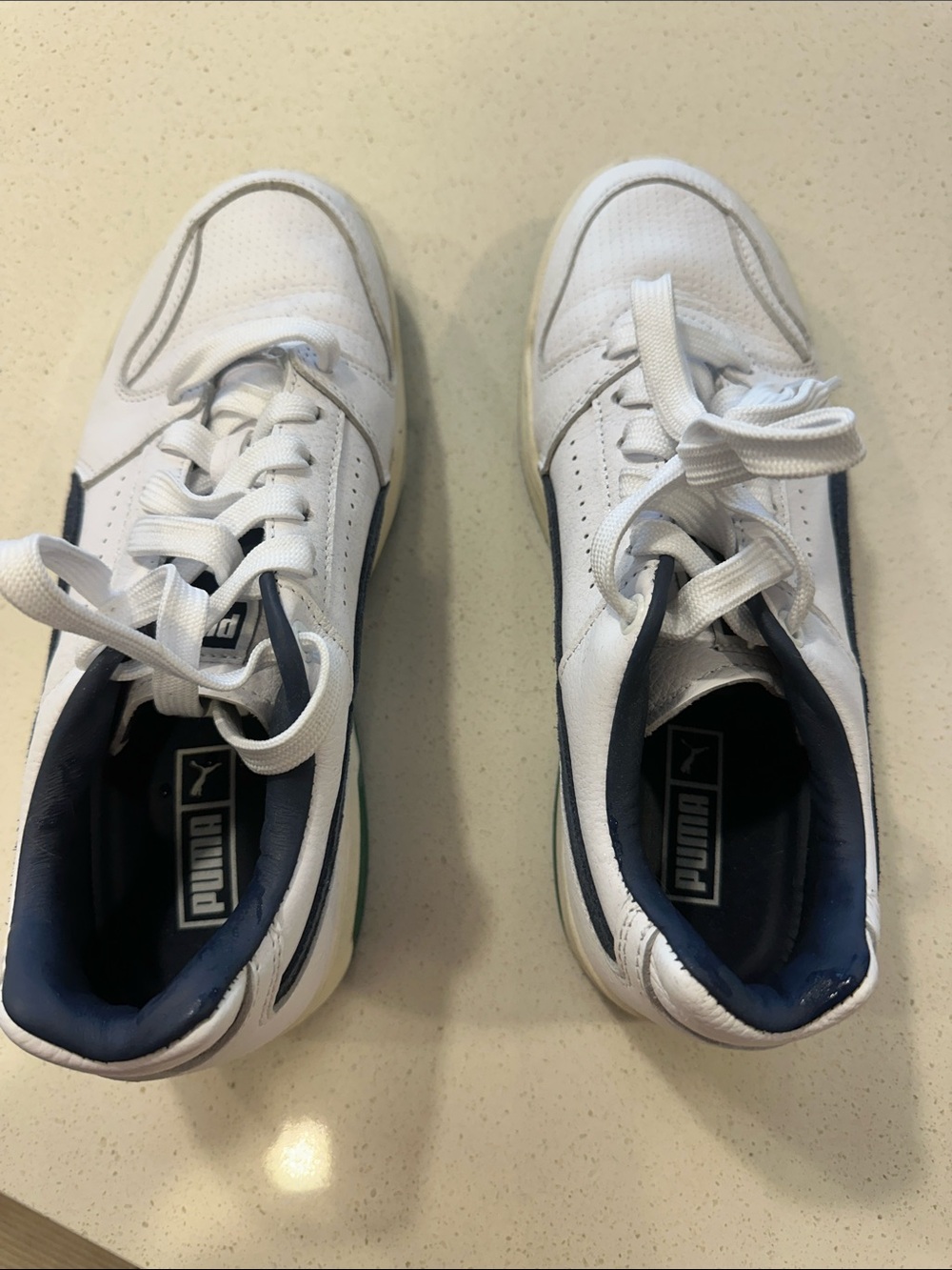 Puma White Sneakers with Navy Interior